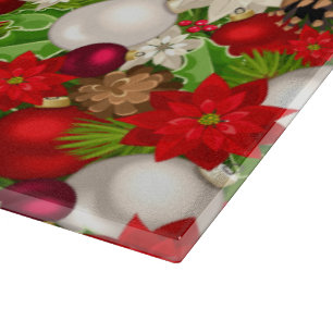 Happy Holidays Glass Cutting Board