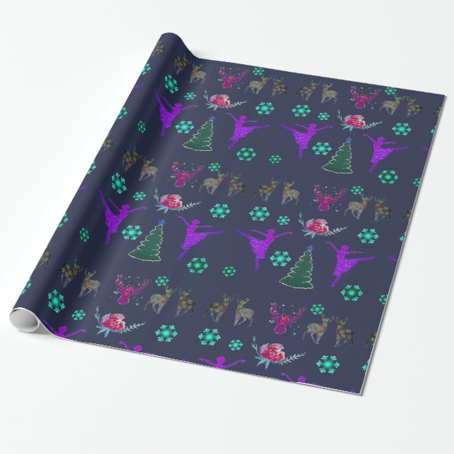 Happy Holidays Glossy Wrapping Paper (Unrolled)