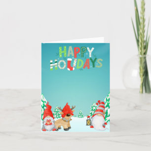 Happy Holidays Gnomes Holiday Card