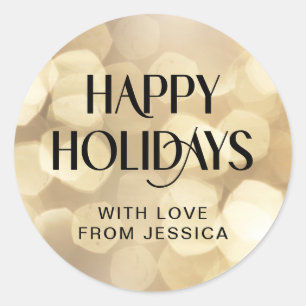 HAPPY HOLIDAYS! Gold Glitter Sticker