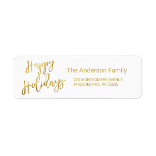 Happy Holidays Gold Hand-Lettered Typography