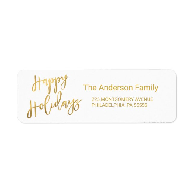 Happy Holidays Gold Hand-Lettered Typography (Front)