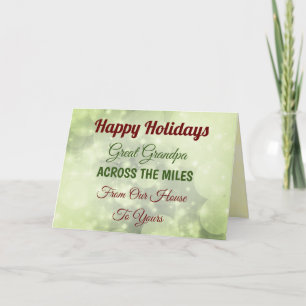 Happy Holidays Great Grandpa Across the miles Card