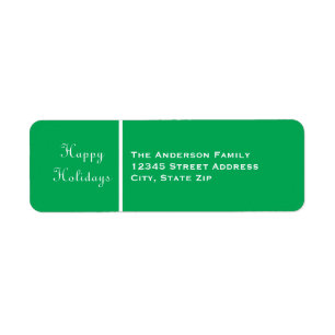 Happy Holidays Green Banner - Address Label