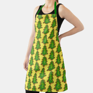 Happy Holidays Green Christmas Tree Sugar Cookie Apron