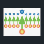Happy Holidays Greeting Card - Christmas Hanukkah<br><div class="desc">Know people who celebrate a bit of everything? This card shows a forest of Holiday Trees; flip it over (upside down) and it shows the Hanukkah menorah candles. Let your friends chose which way to display. Card is cute - and appropriate - for Christians or Jews. (My family is half...</div>