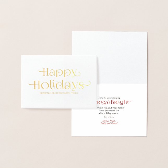 Happy Holidays Greetings Foil Card (Display)