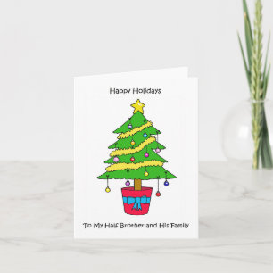 Happy Holidays Half Brother and His Family Card