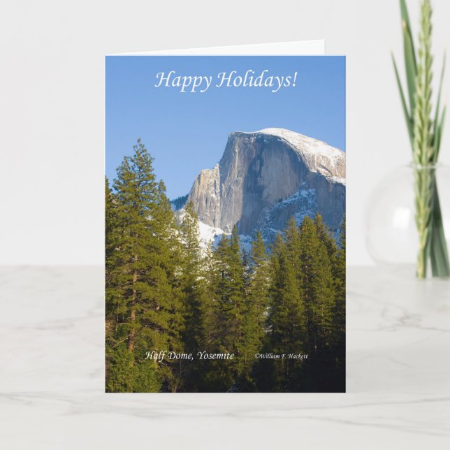 Happy Holidays, Half Dome Yosemite California Holiday Card (Front)
