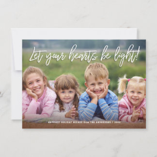 Happy Holidays Handwritten Script Quote over Photo Holiday Card
