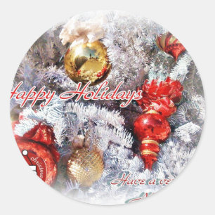Happy Holidays,Happy New Year_ Classic Round Sticker