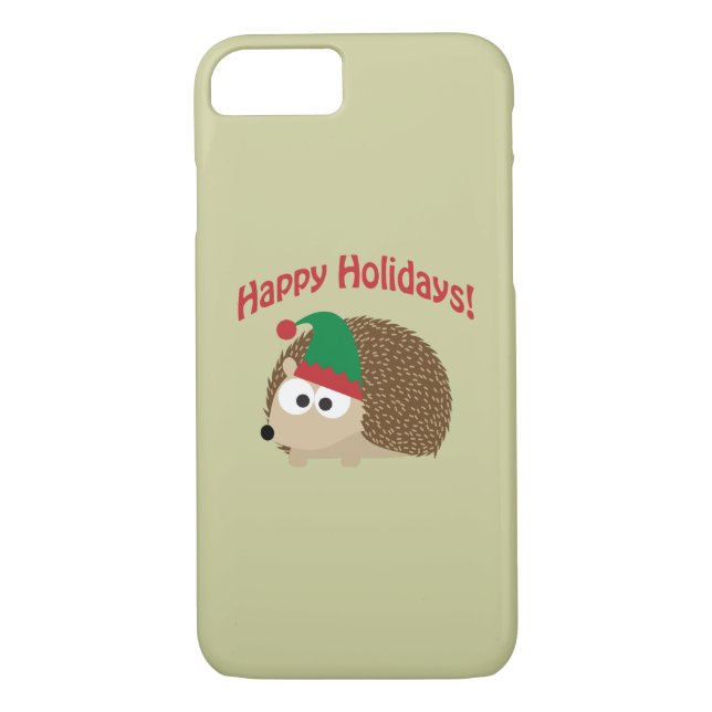 Happy Holidays! Hedgehog Elf Case-Mate iPhone Case (Back)