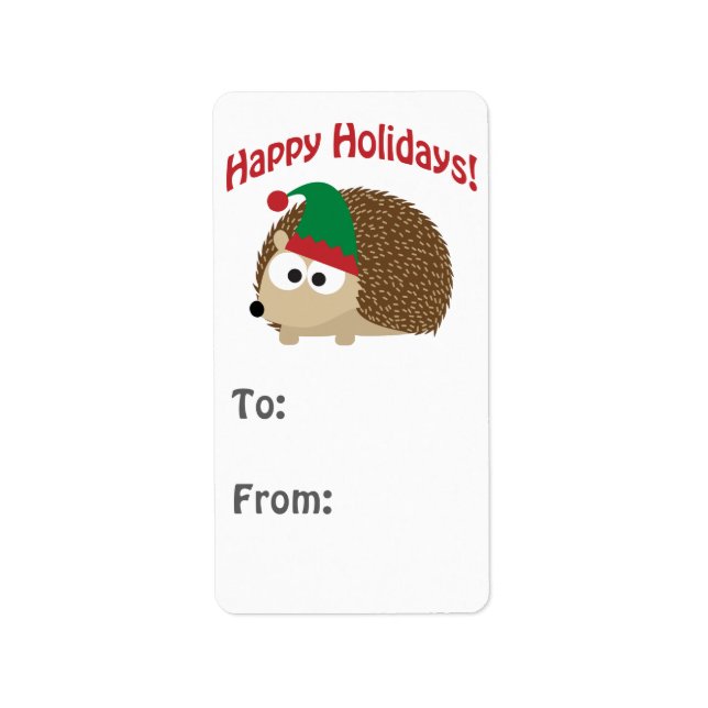 Happy Holidays! Hedgehog Gift tag (Front)