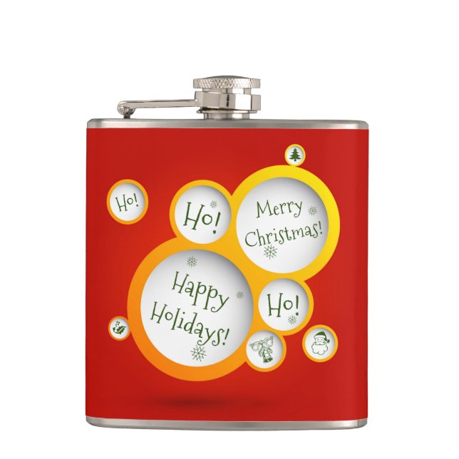 Happy Holidays Hip Flask (Front)