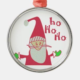 Happy Holidays Ho Ho Ho Merry Christmas Metal Ornament
