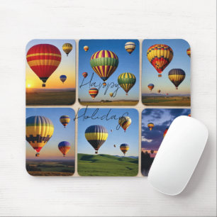 Happy Holidays-Hot Air Balloons Mouse Pad