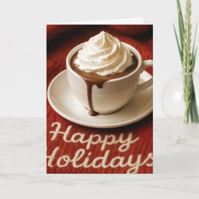 Happy Holidays Hot Cocoa Holiday Card (Front)