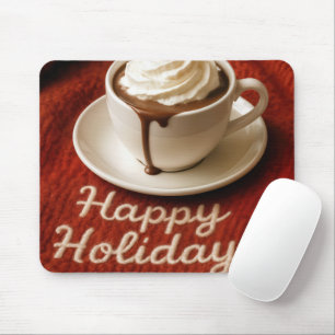 Happy Holidays Hot Cocoa On a Blanket Mouse Pad
