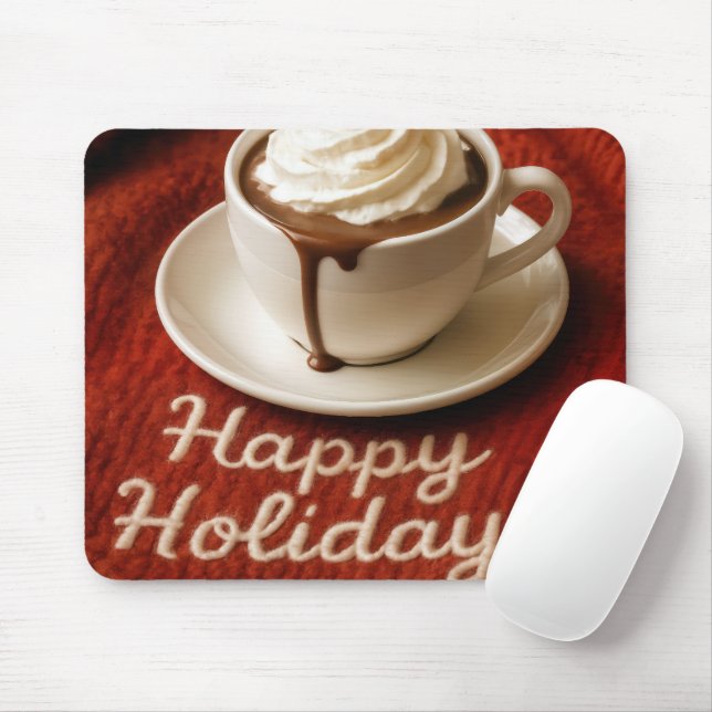 Happy Holidays Hot Cocoa On a Blanket Mouse Pad (With Mouse)
