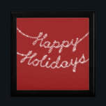 Happy Holidays in Twinkle Lights on Tile Gift Box<br><div class="desc">Bright twinkle lights spell out Happy Holidays on this festive box; perfect for that special holiday gift.</div>