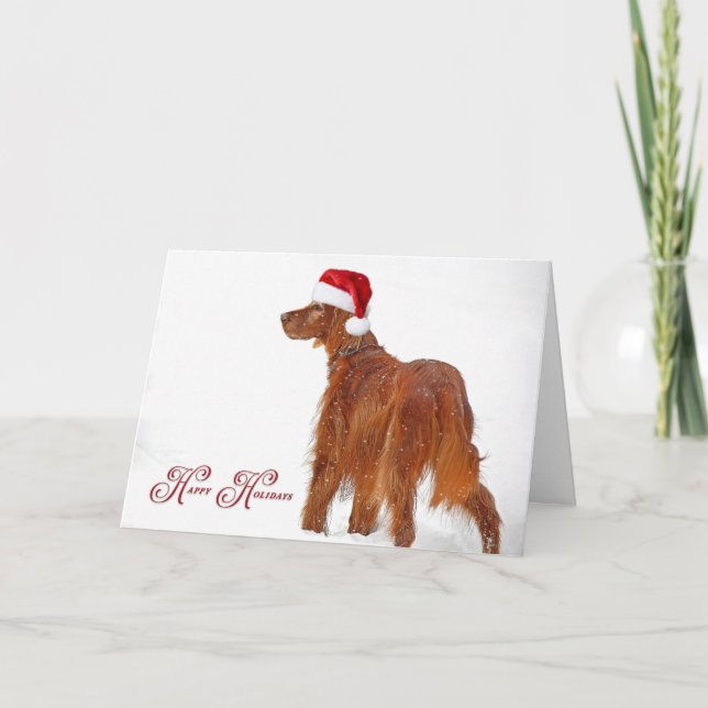 Happy Holidays Irish Setter Card (Front)