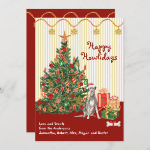 Happy Holidays Irish Wolfhound Tree Presents