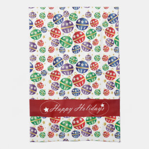 Happy Holidays Jingle Bell Christmas Kitchen Towel