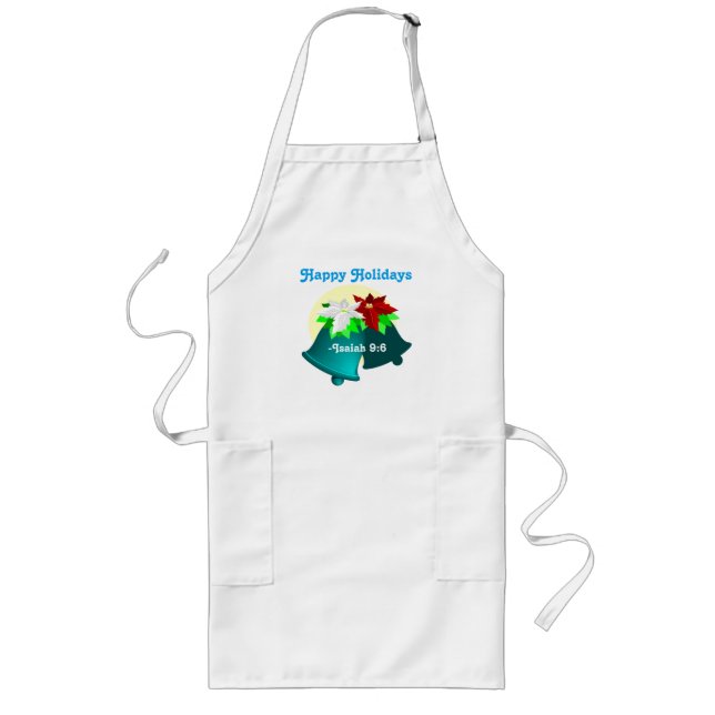Happy Holidays Jingle Bells Customize It Long Apron (Front)