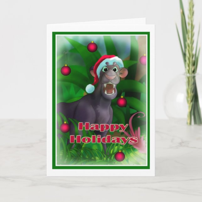 Happy Holidays Jungle Style 003 Holiday Card (Front)