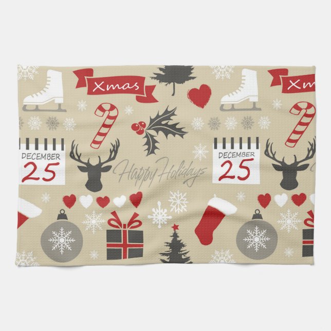 Happy Holidays Kitchen Towel (Horizontal)
