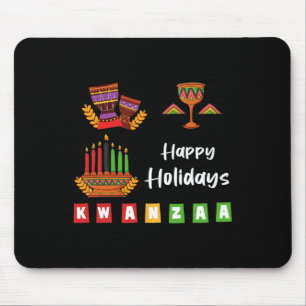 Happy Holidays Kwanzaa Hanukkah For Men Women Kids Mouse Pad