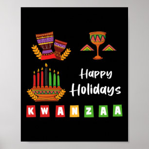 Happy Holidays Kwanzaa Hanukkah For Men Women Kids Poster