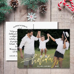 Happy Holidays Large Photo Christmas Letter Gold Foil Holiday Postcard<br><div class="desc">Send out special holiday wishes with this festive postcard featuring "happy holidays" in a hand-drawn typography font in real gold foil - set against your custom photo. Easily add your own typed holiday greeting to the backside or delete the note to leave space for a handwritten note. Also add your...</div>