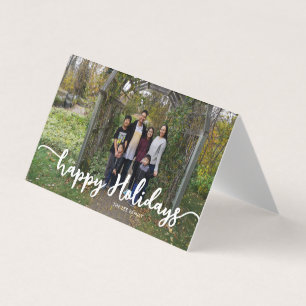 Happy Holidays Lettering Modern Family Photo Chic