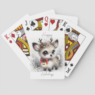 Happy Holidays little Reindeer Playing Cards
