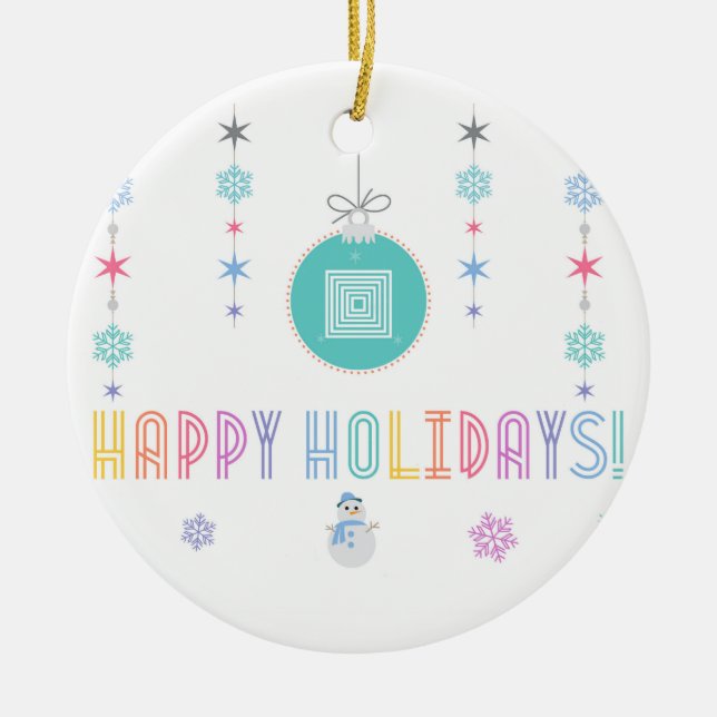 Happy Holidays LLR Lularoe inspired 2 Ceramic Ornament (Front)