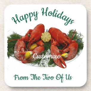 Happy Holidays Lobster Dinner Thunder_Cove Coaster