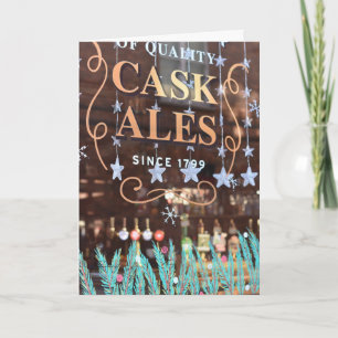 Happy Holidays London UK Christmas Pub Window Card