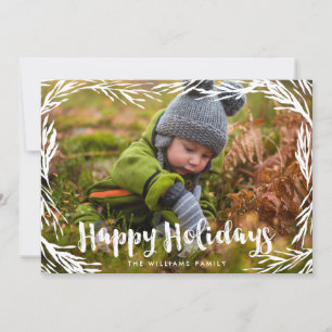 Happy Holidays Lovely Pine Family Photo Holiday Card