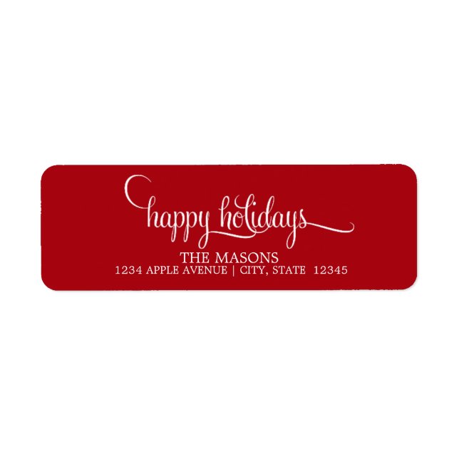 Happy Holidays Lowercase Script | Red (Front)