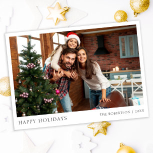 Happy Holidays Magnetic Modern Photo Postcard