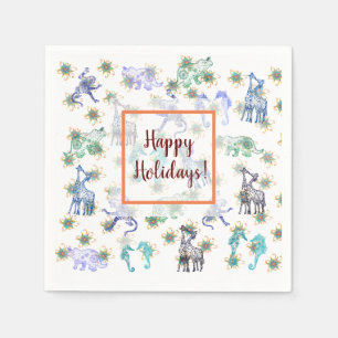 Happy Holidays Mandala Art Napkin