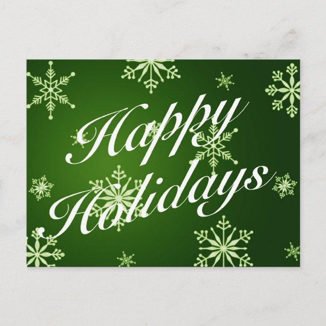 Happy Holidays Matching Items - Green Holiday Postcard (Front)