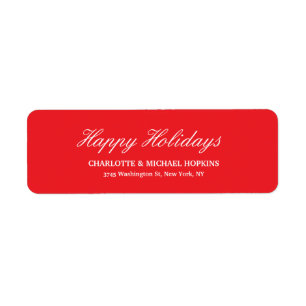 Happy Holidays Merry Christmas Bright Red Family