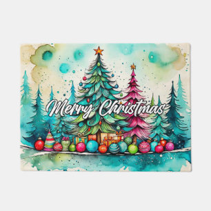 Happy Holidays Merry Christmas Doormat
