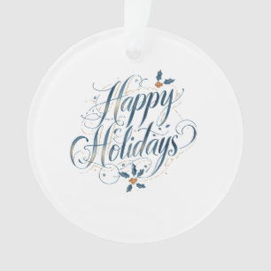 Happy Holidays Merry Christmas Family New Year Ornament