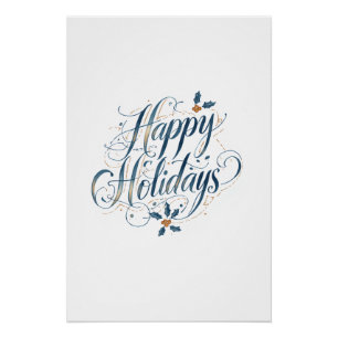 Happy Holidays Merry Christmas Family New Year Poster