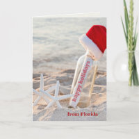 Happy Holidays message in a bottle