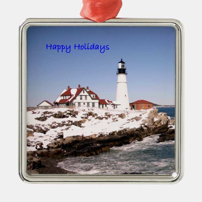 Happy Holidays Metal Ornament (Front)