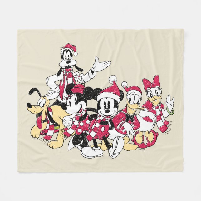 Happy Holidays | Mickey & Friends Christmas Cheer Fleece Blanket (Front (Horizontal))